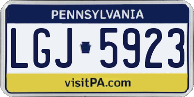 PA license plate LGJ5923