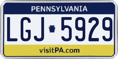 PA license plate LGJ5929