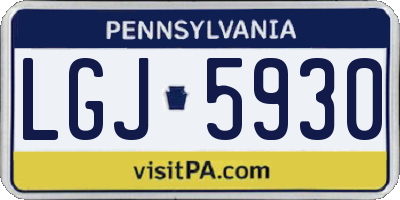 PA license plate LGJ5930