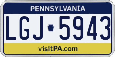PA license plate LGJ5943