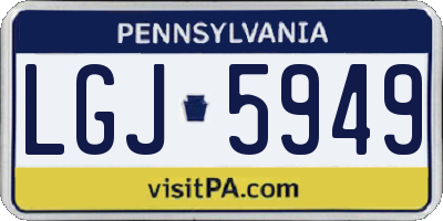 PA license plate LGJ5949
