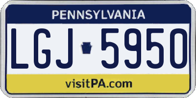 PA license plate LGJ5950