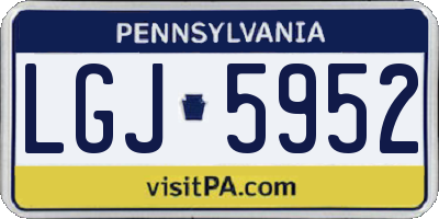 PA license plate LGJ5952