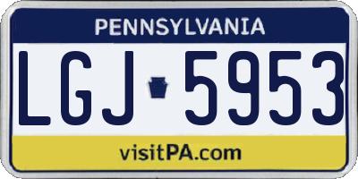 PA license plate LGJ5953