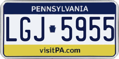 PA license plate LGJ5955