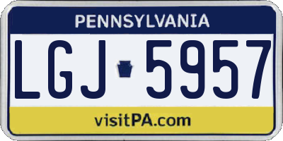 PA license plate LGJ5957