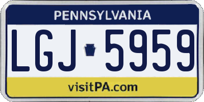 PA license plate LGJ5959