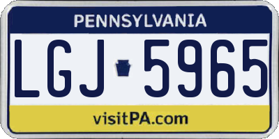 PA license plate LGJ5965