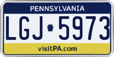 PA license plate LGJ5973