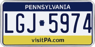PA license plate LGJ5974