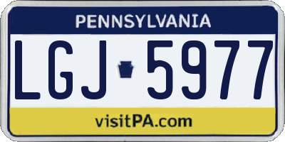 PA license plate LGJ5977