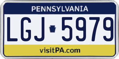 PA license plate LGJ5979