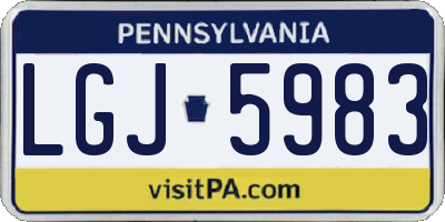 PA license plate LGJ5983