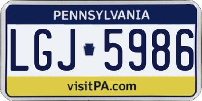 PA license plate LGJ5986