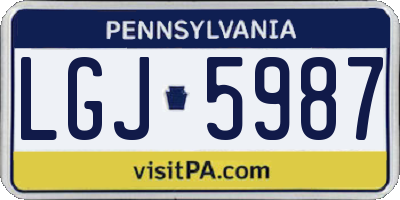 PA license plate LGJ5987