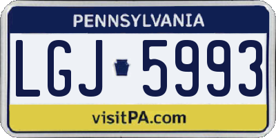 PA license plate LGJ5993