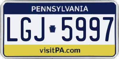 PA license plate LGJ5997