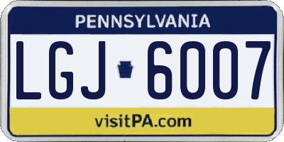 PA license plate LGJ6007