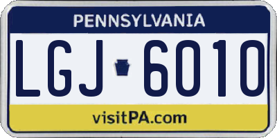 PA license plate LGJ6010