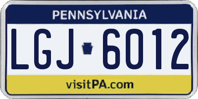 PA license plate LGJ6012