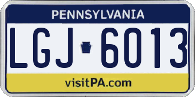 PA license plate LGJ6013