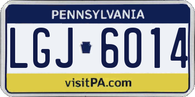 PA license plate LGJ6014