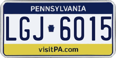 PA license plate LGJ6015