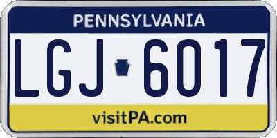 PA license plate LGJ6017