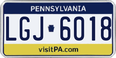 PA license plate LGJ6018