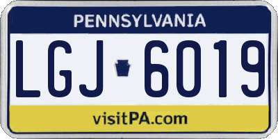 PA license plate LGJ6019