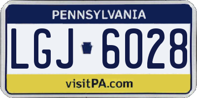 PA license plate LGJ6028