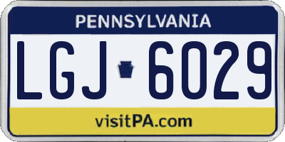 PA license plate LGJ6029