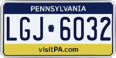 PA license plate LGJ6032