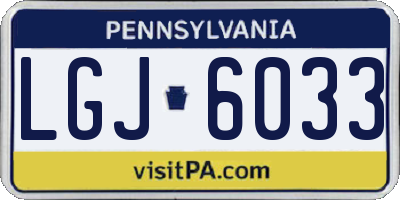 PA license plate LGJ6033