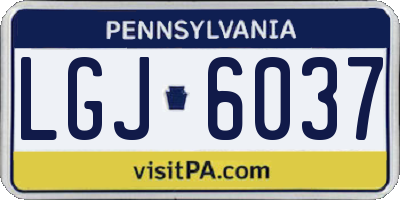 PA license plate LGJ6037