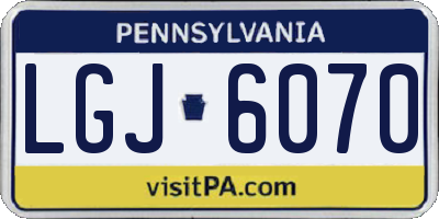 PA license plate LGJ6070