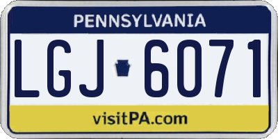 PA license plate LGJ6071
