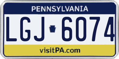 PA license plate LGJ6074