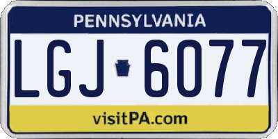 PA license plate LGJ6077