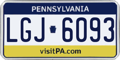 PA license plate LGJ6093