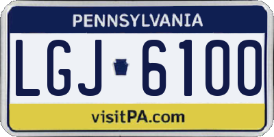 PA license plate LGJ6100