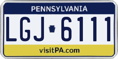 PA license plate LGJ6111