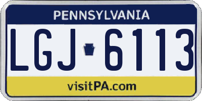 PA license plate LGJ6113