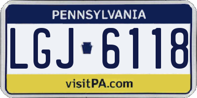 PA license plate LGJ6118