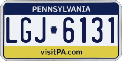 PA license plate LGJ6131