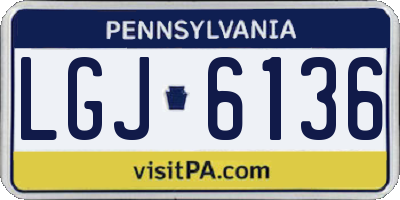 PA license plate LGJ6136