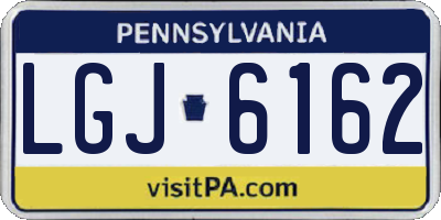 PA license plate LGJ6162