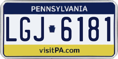 PA license plate LGJ6181