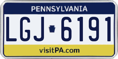 PA license plate LGJ6191