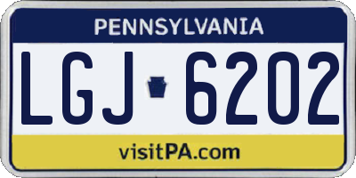 PA license plate LGJ6202